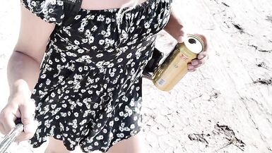 Ladyboy with cute hot feet in mini dress and heels walks in very hot - 9 image