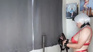 Sissy Gets Locked Onto Her Dildo Stand Again with a Huge BBC - 5 image