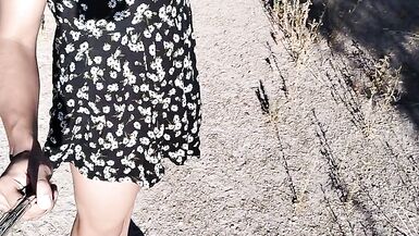 Beautiful ladyboy in mini dress and sandals walks in very hot - 13 image