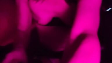 Cumming in a parking lot in stockings