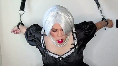 Sissy Maid Gets Dressed, Cuffed and Locked and Rides Her Doll - 1 image