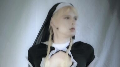 Tranny Nun Cums on Sex Machine - 13 image
