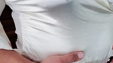 Satin Dressed Hands Free Cum - 10 image