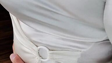 Satin Dressed Hands Free Cum - 12 image