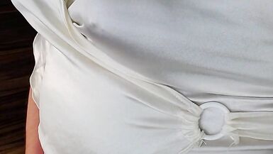 Satin Dressed Hands Free Cum - 8 image