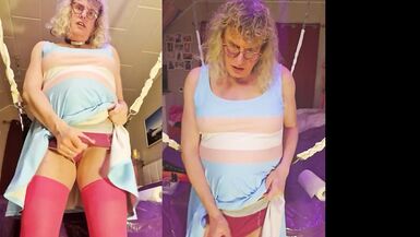 Tslillysophie Shows Her Big Tits and Hard Girlsdick in Sling - 6 image