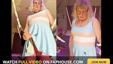 Tslillysophie Shows Her Big Tits and Hard Girlsdick in Sling - 9 image