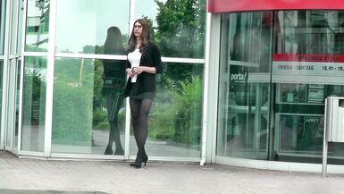 Crossdresser Sissy outside walk - 12 image