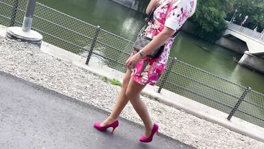 Crossdresser Sissy outside walk - 6 image