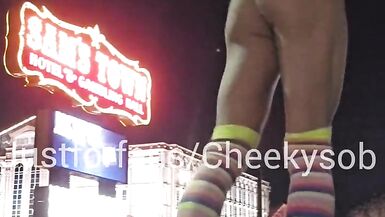 Femboy in thong and toesocks teases in public - 6 image