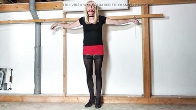 Crossdresser Sissy bound and gagged - 9 image