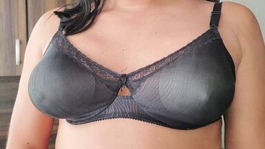 Black Seethrough D Bra and French Knickers - 1 image