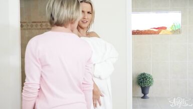 TRANS ANGELS - Dee Williams Wants Her Stepson To Have The Best So She Tests His Gf Kayleigh Coxx's Fucking Skills - 2 image