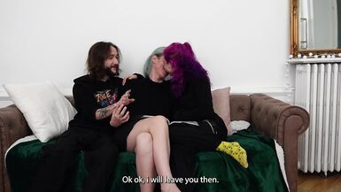 Real French Amateur Couple Fuck in Threesome with a Pretty Trans Girl - 6 image