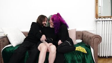 Real French Amateur Couple Fuck in Threesome with a Pretty Trans Girl - 7 image