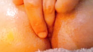 Fingering My Ass Until I Cum on My Belly - Cute Inexperienced Femboy Solo Horny - 13 image