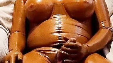 Latexdoll Dollsuit Bronze Puppi Mask