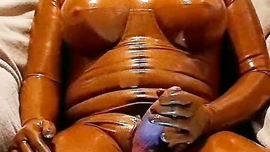 Latexdoll Dollsuit Bronze Puppi Mask