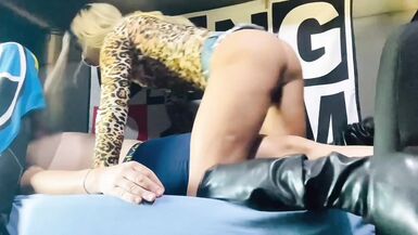 MARRIED TRUCKER FEEDING THE BITCH WITH CUM FROM HIS ASS - 1 image