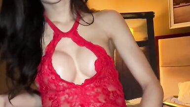 Pinky Thai Ladyboy 7 uncut thick cock jerking and anal play  - 3 image