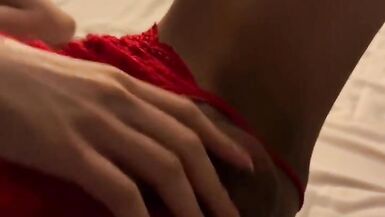 Pinky Thai Ladyboy 7 uncut thick cock jerking and anal play  - 9 image