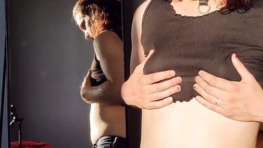 Sucking Her Cum off His Cock - Melody Strips, Oils Her Body, Sucks, and Swallows All the Cum! - 1 image