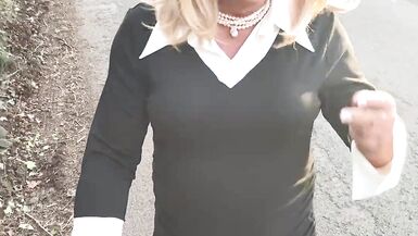 Sexy Crossdresser kellycd2022 walk down the lane - 1 image