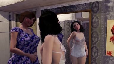 Hot futa woman gave a guy a white dress for his birthday - animation futanari on male - 4 image