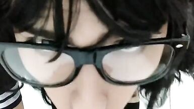 Sissy Schoolgirl Dildo oral training and cum swallow - 2 image