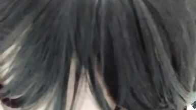 Sissy Schoolgirl Dildo oral training and cum swallow - 3 image