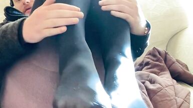 Ava Maxwell nylon legs and feet in this JOI - 8 image