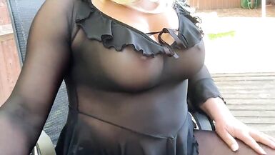 Sexy Crossdresser kellycd2022 in black sexy nightie and seamless pantyhose - 2 image