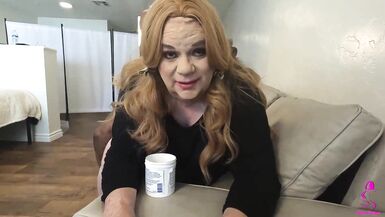 Fat CD Sissy get blows and gets banged out by a tall BBC who creams all over her face - 14 image