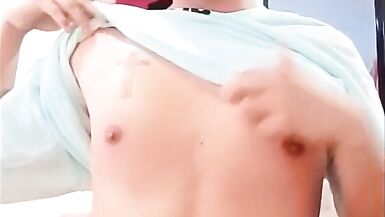 Swollen nipple ass femboy jerks off her small cock (how to create natural breasts) - 4 image