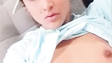 Swollen nipple ass femboy jerks off her small cock (how to create natural breasts)