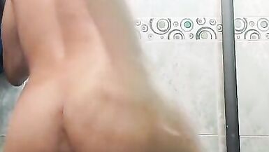 Beautiful femboy drips a lot of water from her anus, fetish anal enema - 5 image