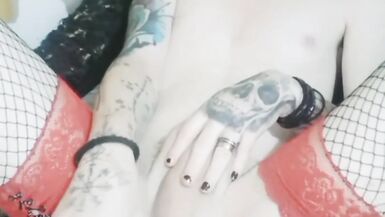 Sissy playing with dildo