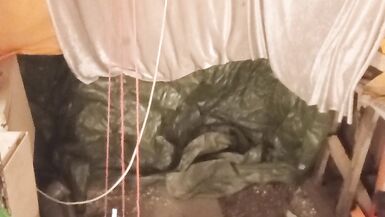 Green housewife with rubber head