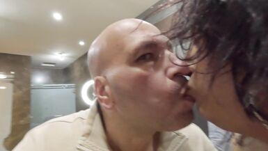 Latina big boobs fuck her daddy bareback so hard then cum inside his ass - 2 image