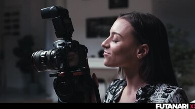 Magic Camera Freezes Time - Sexy Transgender with HUGE Cock Facefucking Teenager Blonde - 2 image