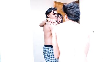 Seeing the girl doing yoga in the garden, the boys seduced her and fucked her we - 4 image