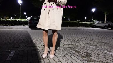 Pissing and cum walk on nylon legs in supermini - 11 image