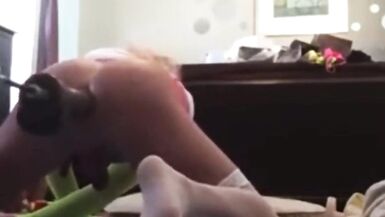 Lost Fuck Machine and Huge Dildo Vid!