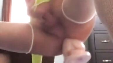 Early Video Crossdressing and Riding Huge Dildos - 13 image