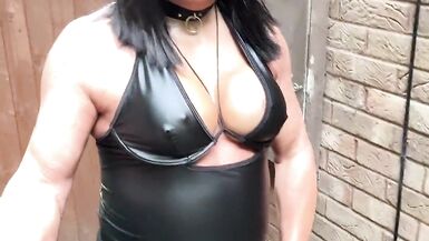 Sexy Crossdresser kellycd2022 emo style in black pvc fishnets pantyhose and boots - 8 image