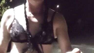 Sissy MariaStephanie as Wednesday Addams cosplay slut walk,ex wife task! - 1 image