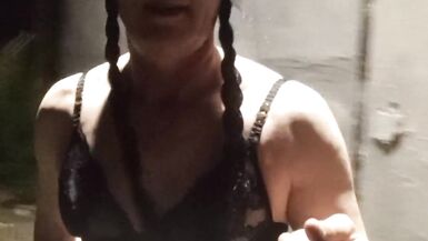 Sissy MariaStephanie as Wednesday Addams cosplay slut walk,ex wife task! - 10 image