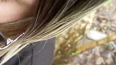 Publicly, in the summer forest, on the face - 11 image