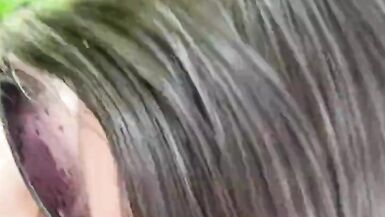 Publicly, in the summer forest, on the face - 15 image