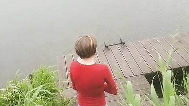 Hiking slutty Annemieke caught playing on her trip - 11 image